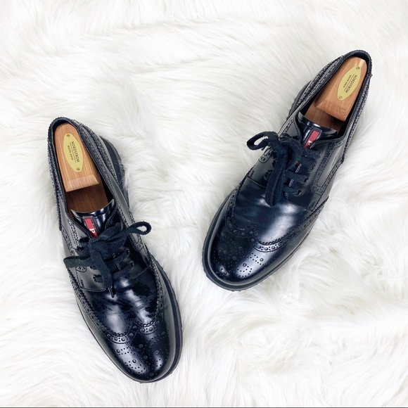 Prada Patent Leather Wingtip Brogue Dress Shoes - Picture 3 of 9